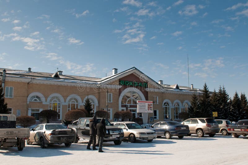Central railroad station of Abakan stock photography Central railroad station of Abakan stock photography