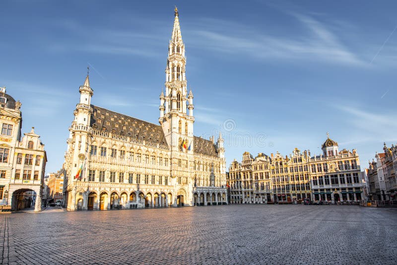 Central square in Brussels city stock photo Central square in Brussels city stock photo