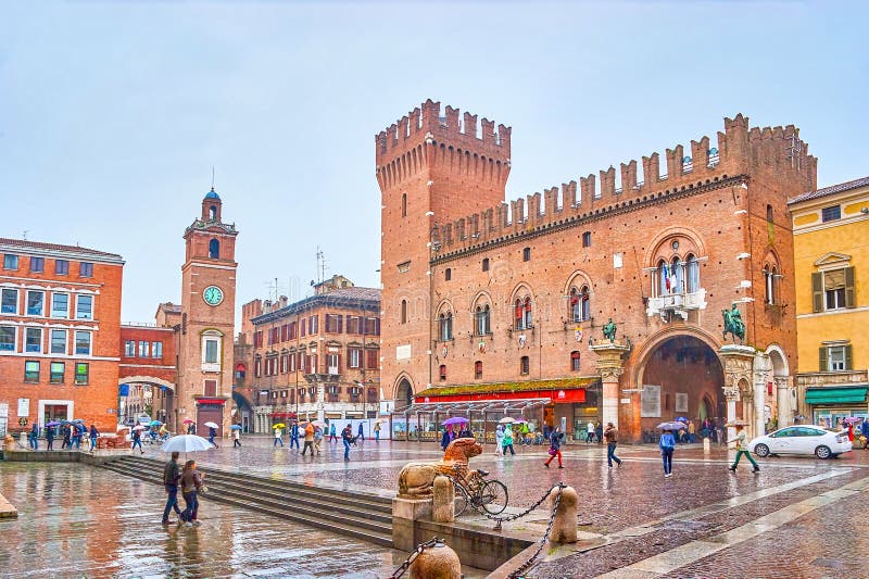 The Central Square in Ferrara, Italy Editorial Photo - Image of fort,  cattedrale: 127972356
