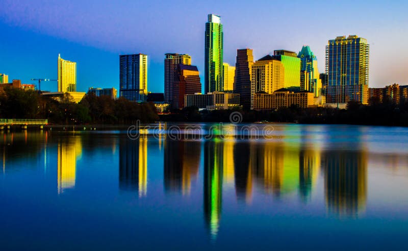 Central Texas Magical Skyline Reflection Austin Texas royalty free stock images Central Texas Magical Skyline Reflection Austin Texas royalty free stock images