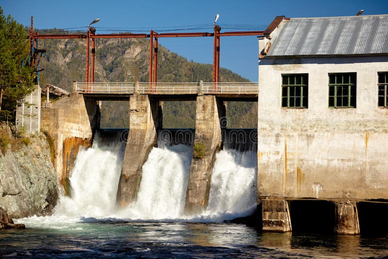 View at hydroelectric power plant on Altai river Chemal. View at hydroelectric power plant on Altai river Chemal