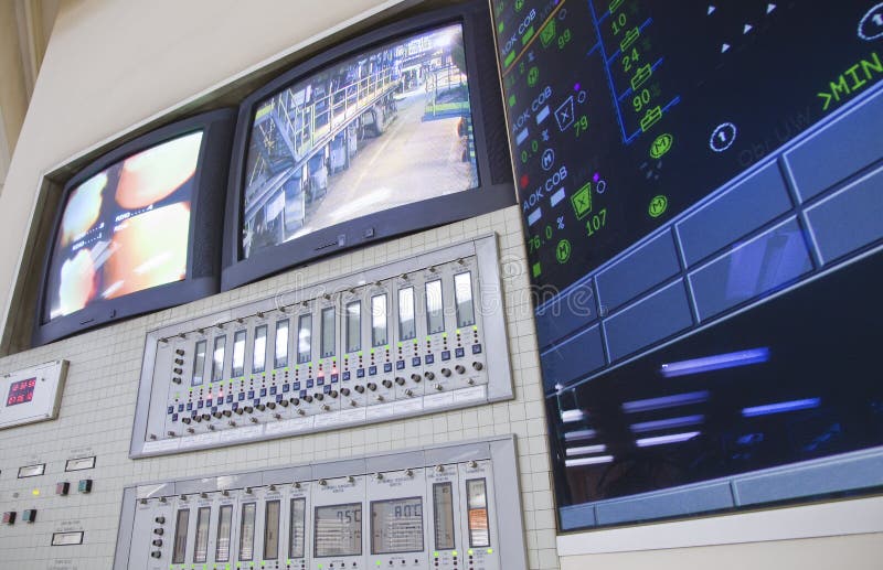 Centrală electrică din camera de control stock photos