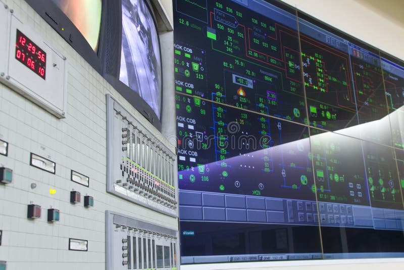 Centrală electrică din camera de control stock photos