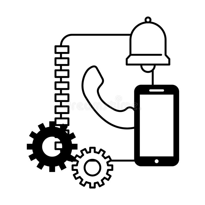Centre d'appels de cloche de smartphone d'adresse de livre illustration de vecteur Centre d'appels de cloche de smartphone d'adresse de livre illustration de vecteur