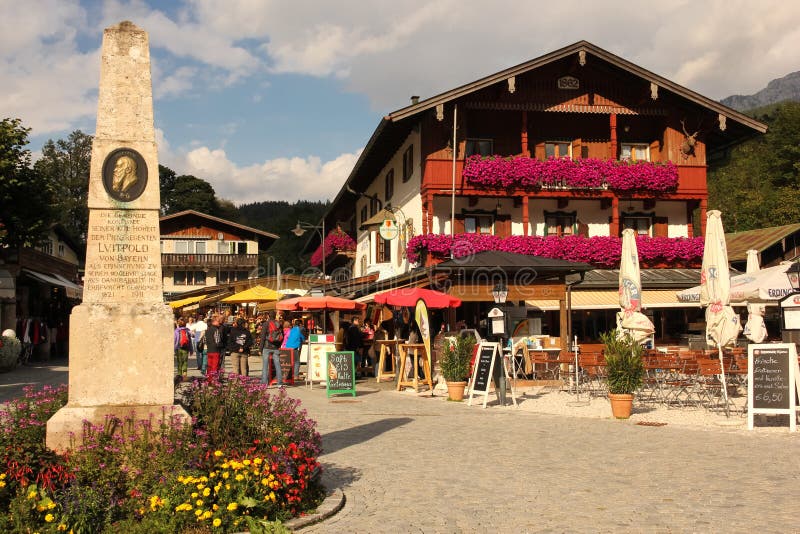 Centro da vila. Konigssee. Alemanha fotografia de stock Centro da vila. Konigssee. Alemanha fotografia de stock