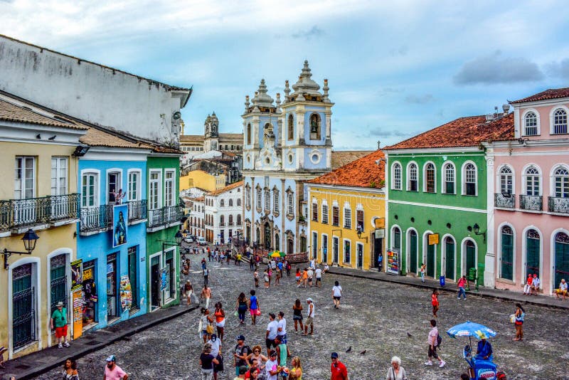 Centro storico di Pelourinho, Salvador, Bahia, Brasile immagine stock libera da diritti Centro storico di Pelourinho, Salvador, Bahia, Brasile immagine stock libera da diritti