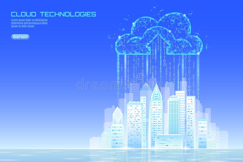 Centru inteligent 3d de cloud computing. inteligentă clădire mare de stocare a datelor în cadrul schimbului online de date, pentru stock illustration