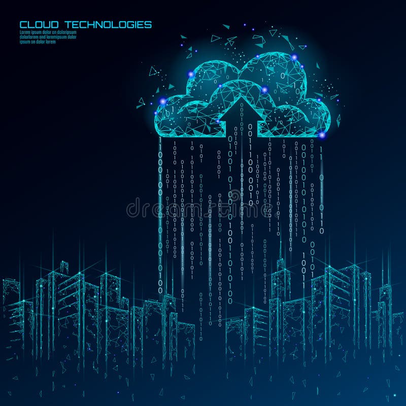Centru inteligent 3d de cloud computing. inteligentă clădire mare de stocare a datelor în cadrul schimbului online de date, pentru royalty free illustration