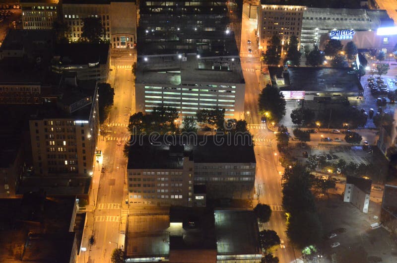 The center of Atlanta at night. The center of Atlanta at night