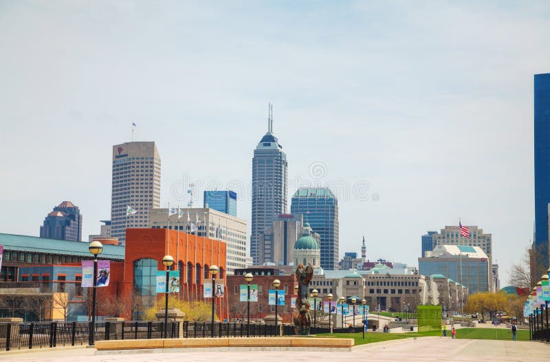 Centrum av Indianapolis arkivbilder Centrum av Indianapolis arkivbilder
