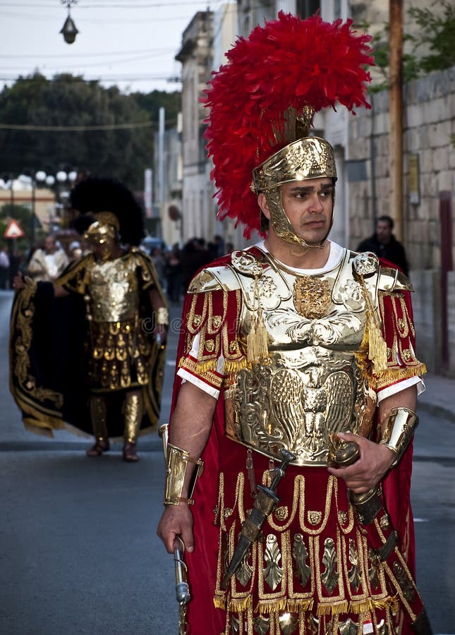 LUQA, MALTA - APR10 - Roman centurion during the Good Friday procesion in Luqa in Malta April 10, 2009. LUQA, MALTA - APR10 - Roman centurion during the Good Friday procesion in Luqa in Malta April 10, 2009