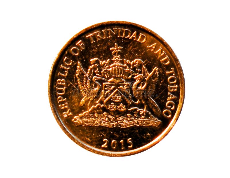 5 centów moneta Bank Trinidad i Tobago Odwrotność, 2015 obraz stock 5 centów moneta Bank Trinidad i Tobago Odwrotność, 2015 obraz stock
