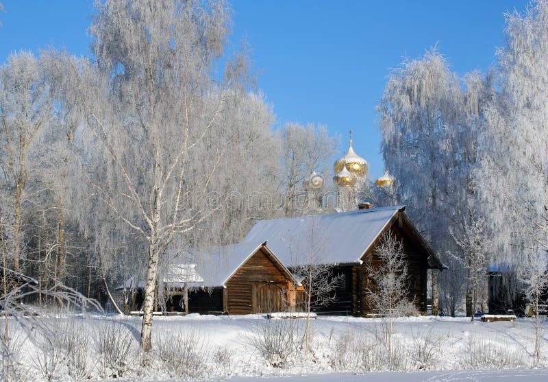 Paisagem de inverno imagens de stock