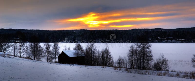 Paisagens de inverno fotos de stock
