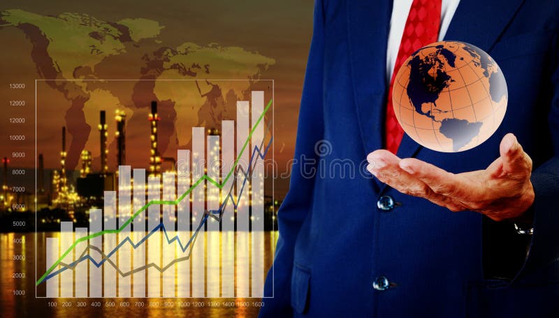 CEO przedstawienia wzrostowa mapa dochód, energia i produkt naftowy sprzedaży, obraz stock CEO przedstawienia wzrostowa mapa dochód, energia i produkt naftowy sprzedaży, obraz stock