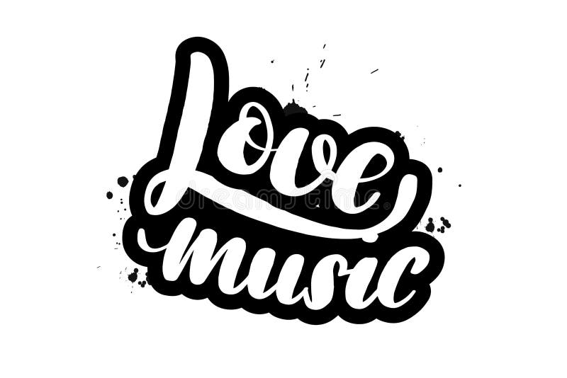Cepille poner letras a música del amor ilustración del vector Cepille poner letras a música del amor ilustración del vector