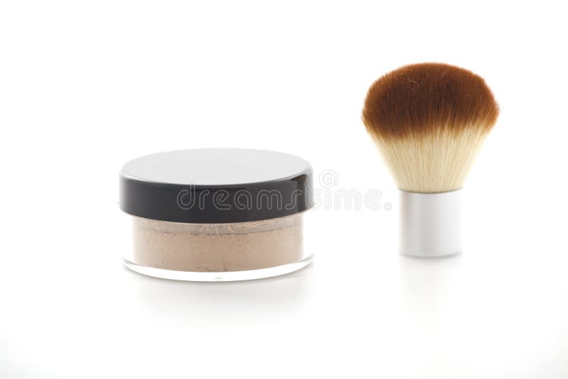 Make-up brush with brush isolated on background. Make-up brush with brush isolated on background