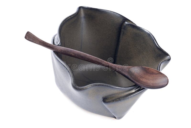 Ceramic Bowl with Wooden Spoon