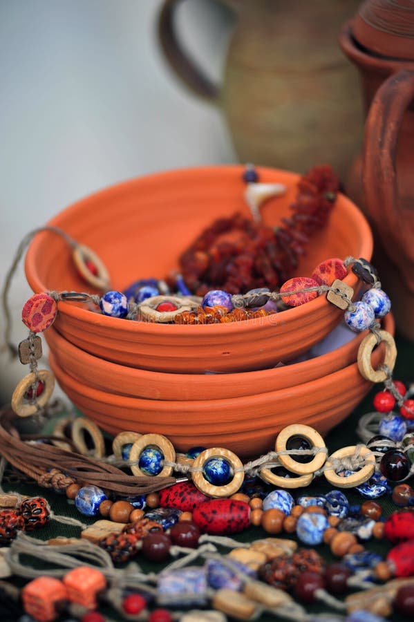Bowls of Beads stock photo. Image of african, craft, variety 21224724