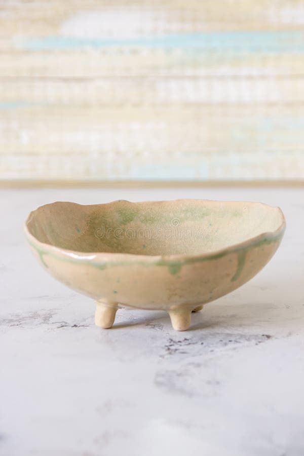 Ceramic Bowls with Leg Made by Hand Stock Image Image of ceramic