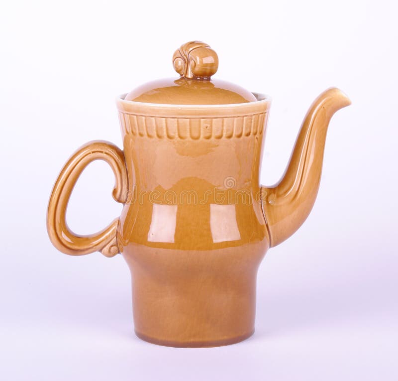Ceramic coffeepot stock image. Image of earthenware 12615191