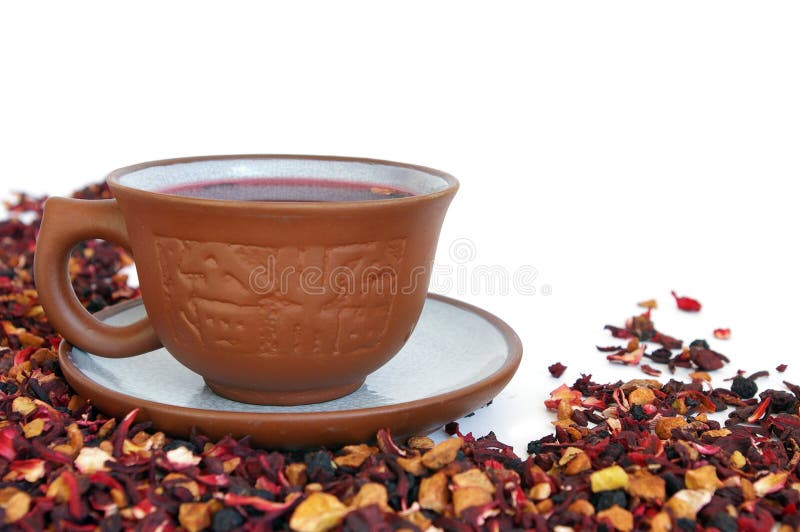 Ceramic cup of herbal tea