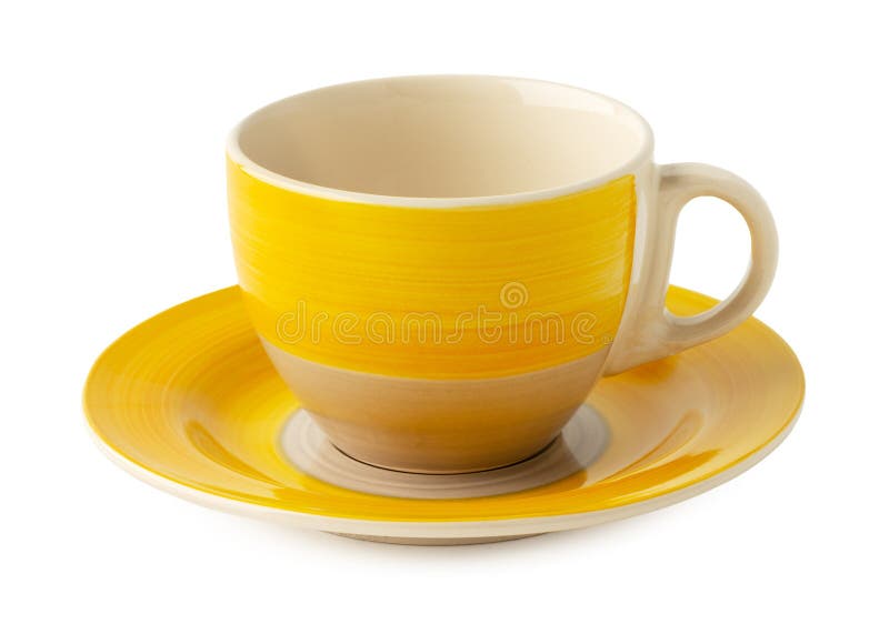 Ceramic Cup and Saucer Isolated on White Background Stock Image Image