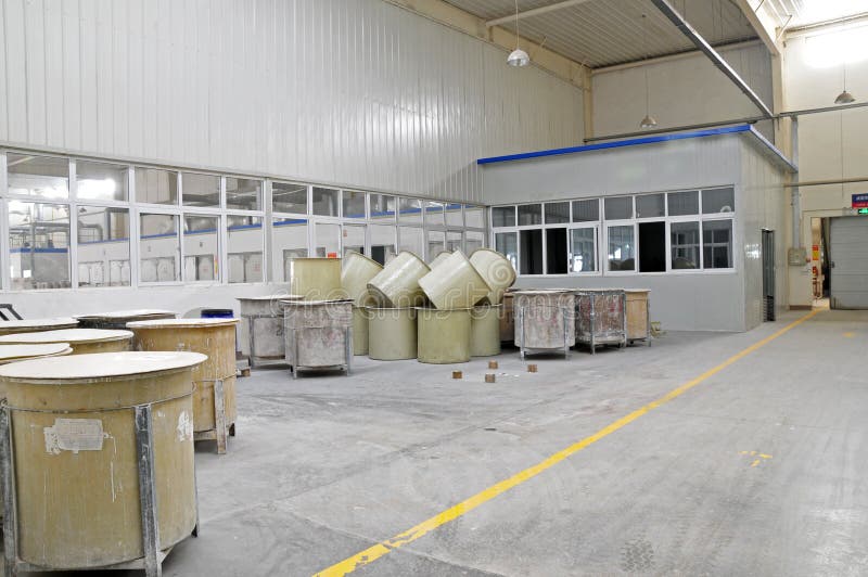 Ceramic factory equipment stock photo. Image of shipping 220291112