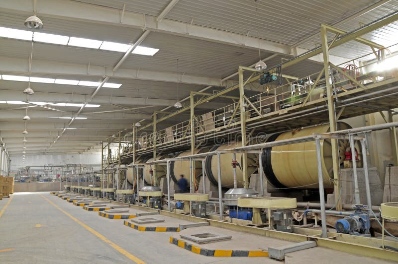 Ceramic factory equipment stock image