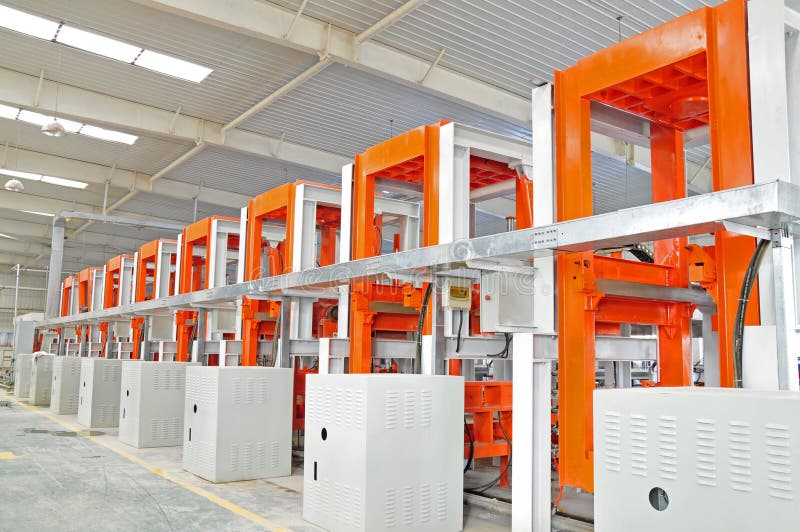 Ceramic factory equipment stock image. Image of steel 220291471