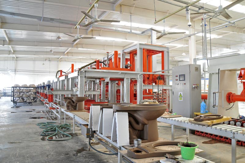 Ceramic factory equipment stock photo