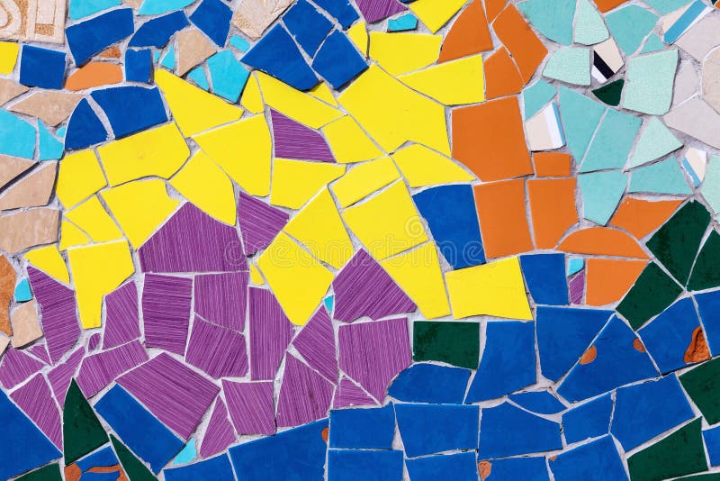 Ceramic Colorful Tiles Mosaic Composition Pattern Backgro Stock Image