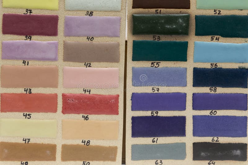 Ceramic glaze tests stock photo. Image of horizontal 173529044