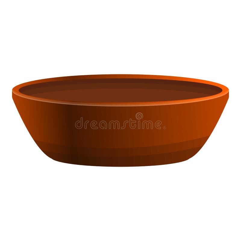 Ceramic Historic Bowl Icon, Cartoon Style Stock Vector Illustration