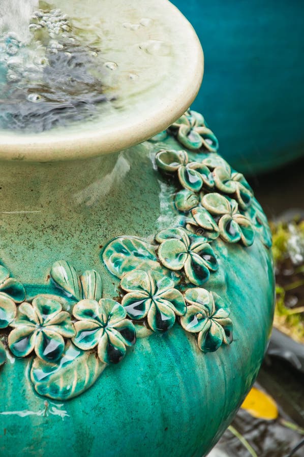 Ceramic jar stock image. Image of tranquil, scene, flowing 39611551