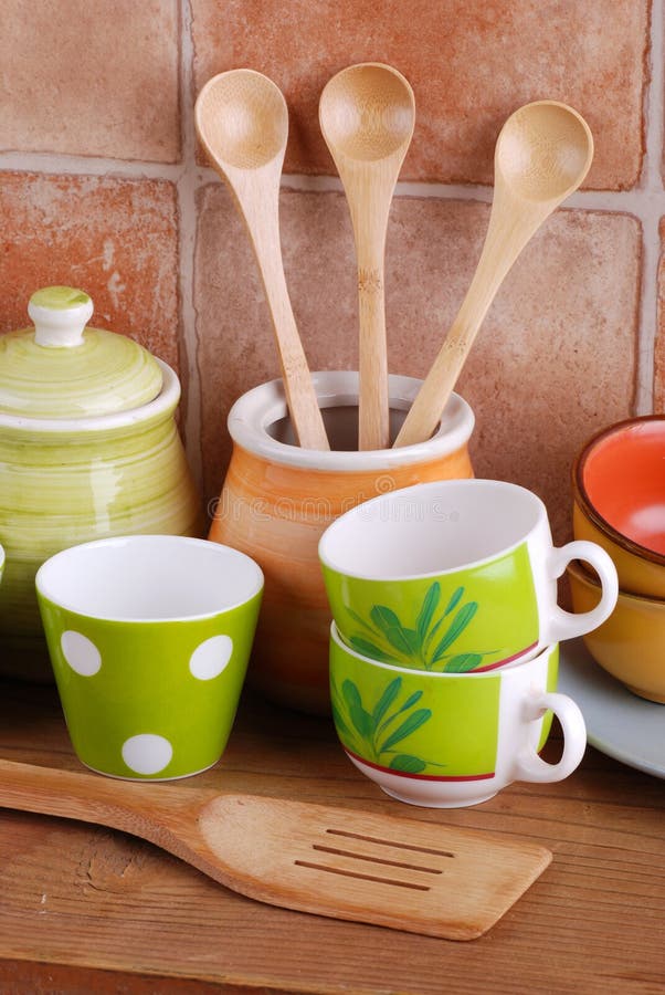 Ceramic kitchen tools stock photo. Image of container 23991764