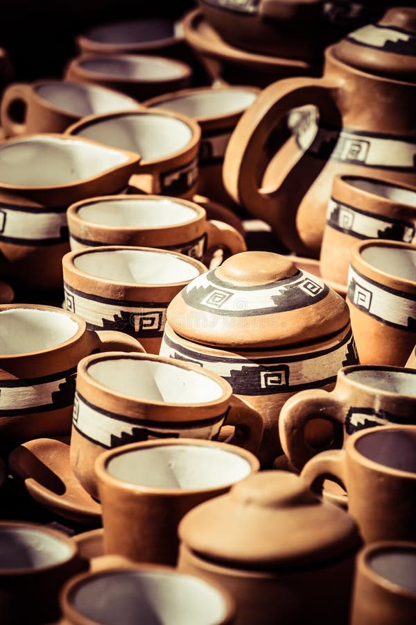 Ceramic in Local Market in Peru, South America. Stock Image Image of