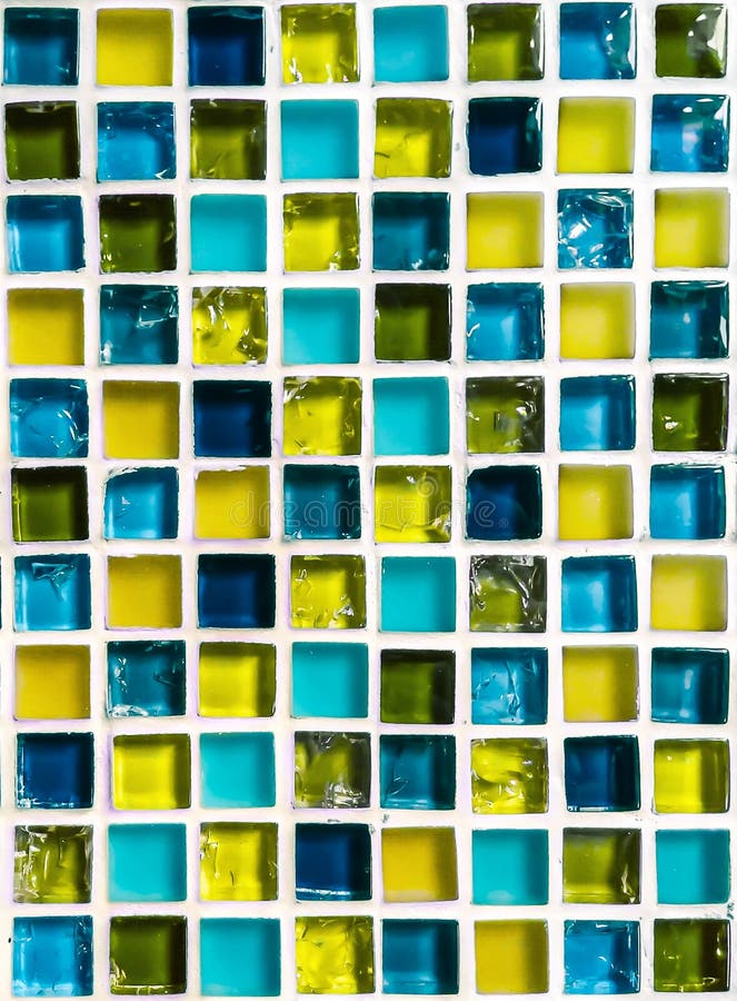 Yellow & Blue Mosaic Ceramic Tile Stock Photo Image of arts, tile