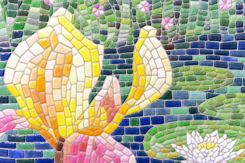 Ceramic Mosaic Tile Laid Out in the Shape of a Flower Stock Image Image of composition