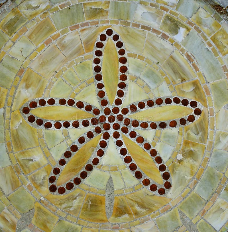 Ceramic Mosaic Tile Pattern with Flower Shape in the Center Stock Photo Image of circular