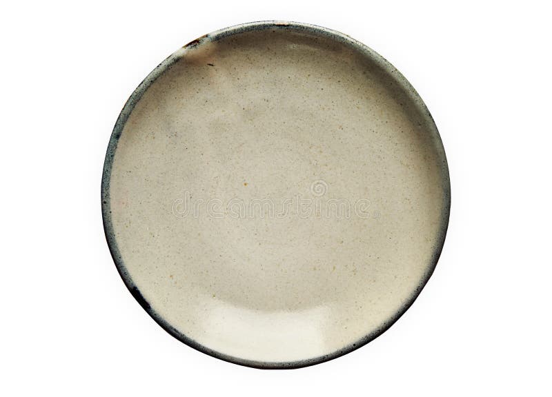 Ivory Marble Plate, Empty Ceramic Plate with Cracked Pattern, View from