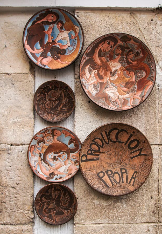 Ceramic plates in Spain stock photo. Image of building 53332282