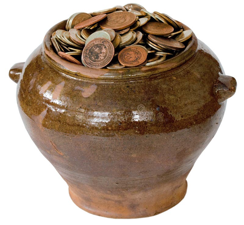 Ceramic Pot With Metal Vintage Money Stock Photography Image 7920222