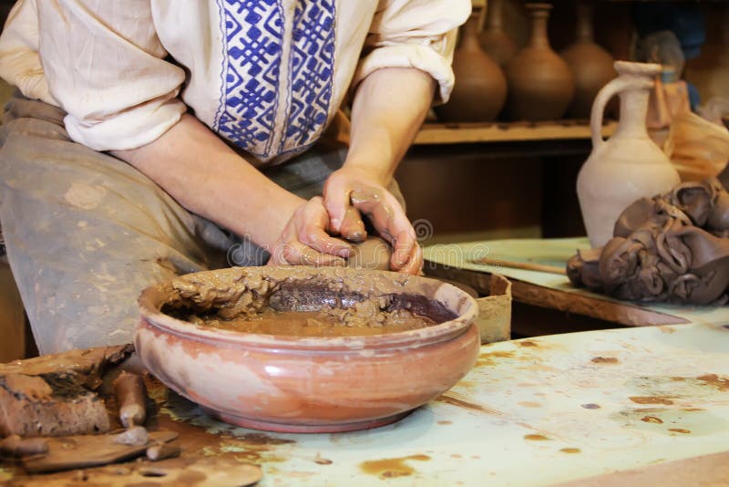 Ceramic Pottery Making Proccess. Stock Image Image of artist