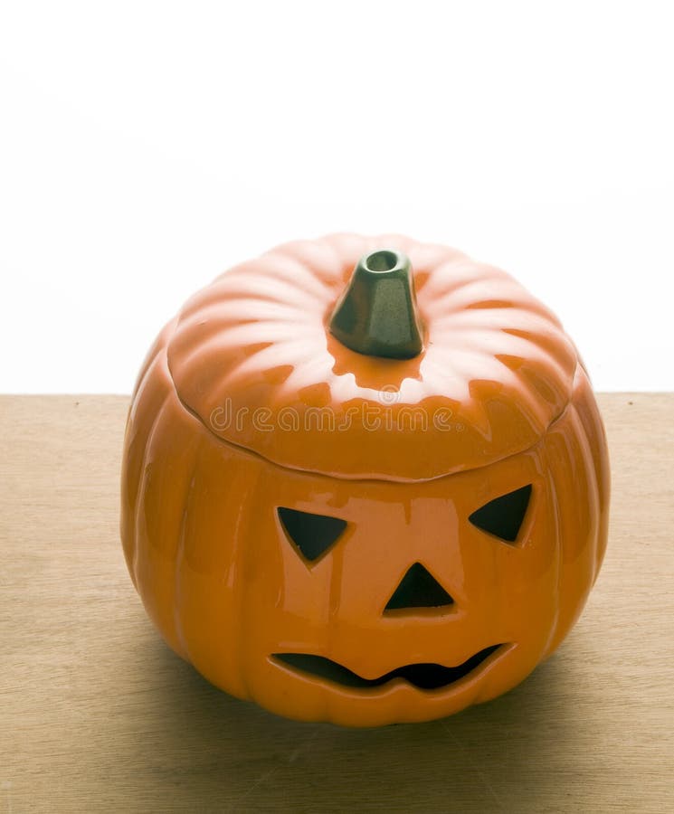 Ceramic Pumpkin Jack O Lantern Halloween Stock Image Image of lantern