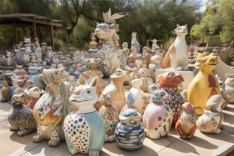 Ceramic Sculpture Garden Filled with Whimsical and Playful Sculptures