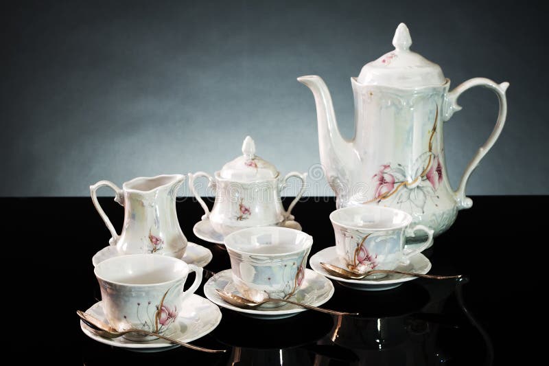 Ceramic tea set stock photo. Image of elegance, objects 15876878