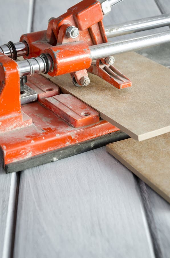 Ceramic Tile Cutting Process Stock Image Image of renovation, cutting 64444859