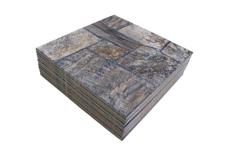 Ceramic Tile is Isolated,Stone Tiles Samples Isolated on White Stock