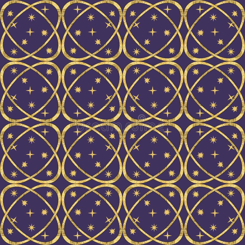 Ceramic tile pattern. Modern ornament. Geometric seamless pattern. Illustration in stained glass style. Geometric openwork. Art stock illustration